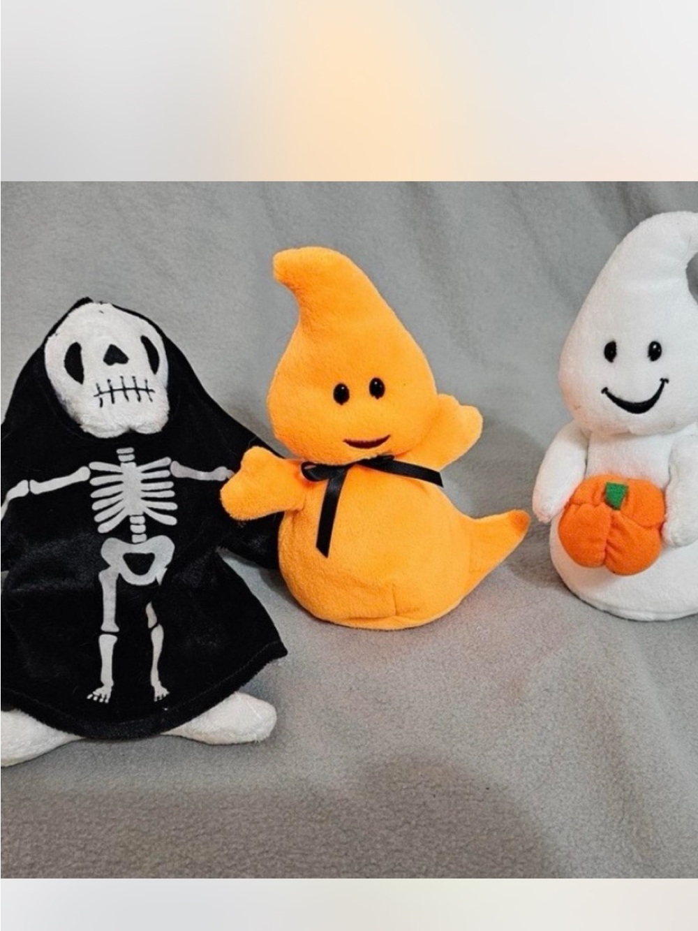 Ty Beanie Baby Creepers , Haunt Orange ghost , spooky white ghost . New